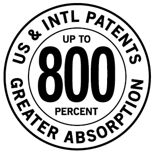 U.S. Patented for up to 800 Percent Greater Absorption